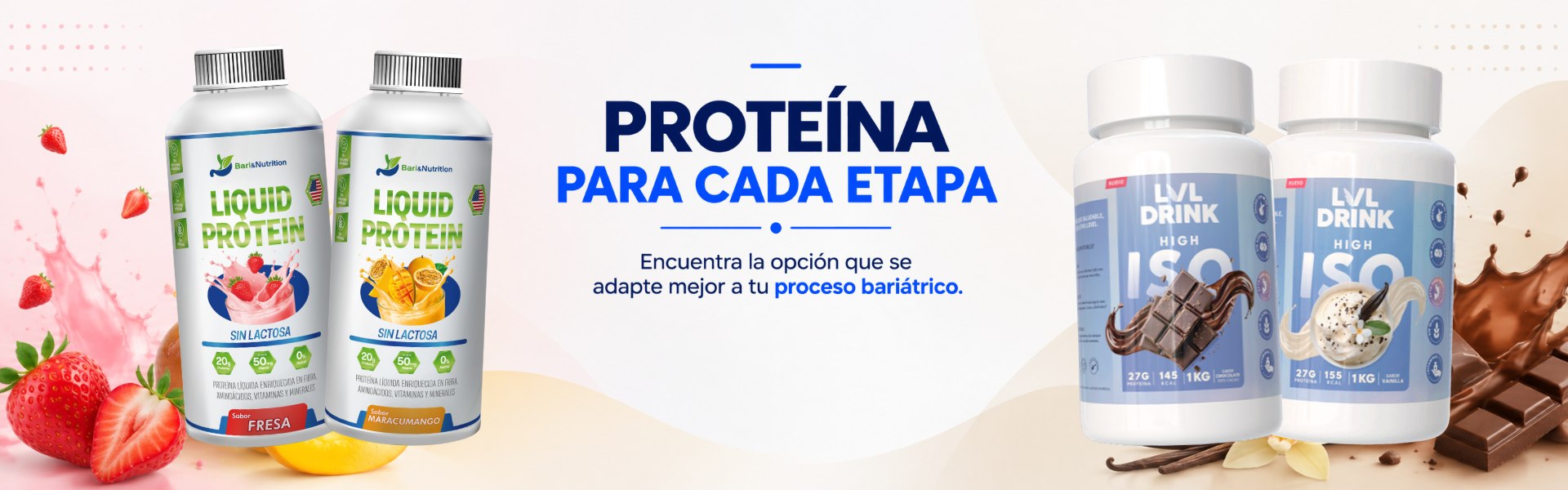 Proteína para cada etapa — encuentra la opción que se adapte mejor a tu proceso bariátrico