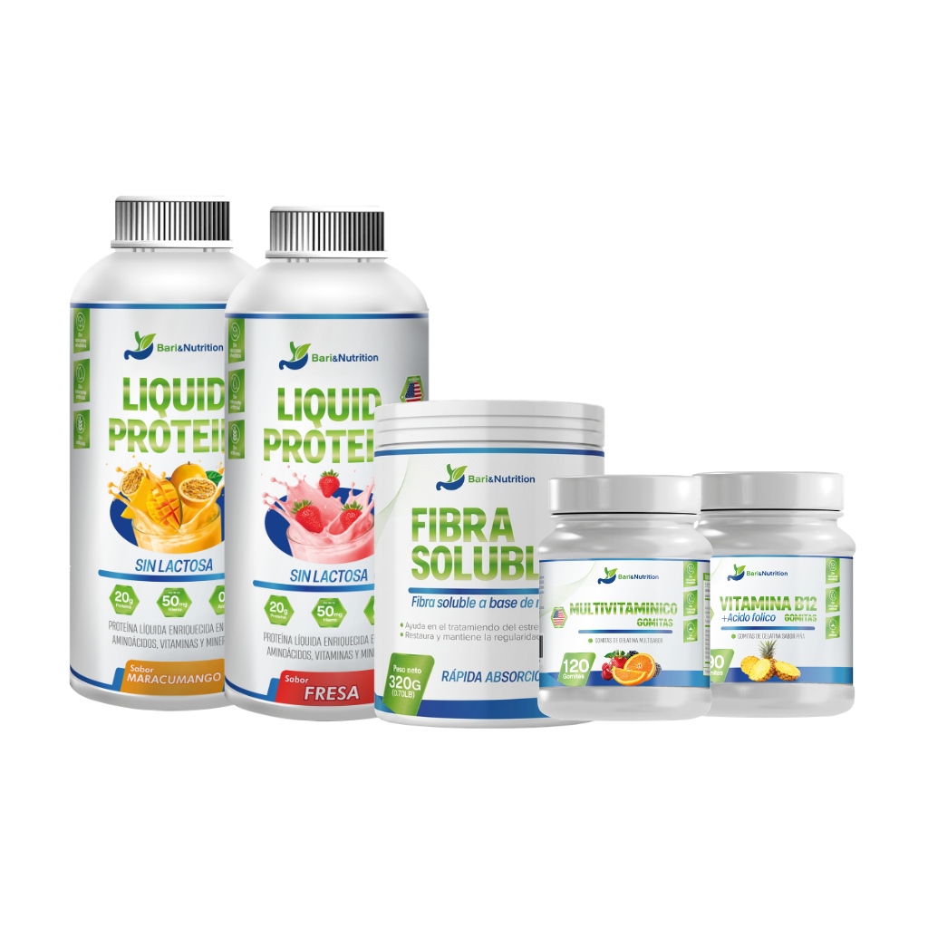 Pack proteína líquida y vitaminas para etapa líquida bariátrica