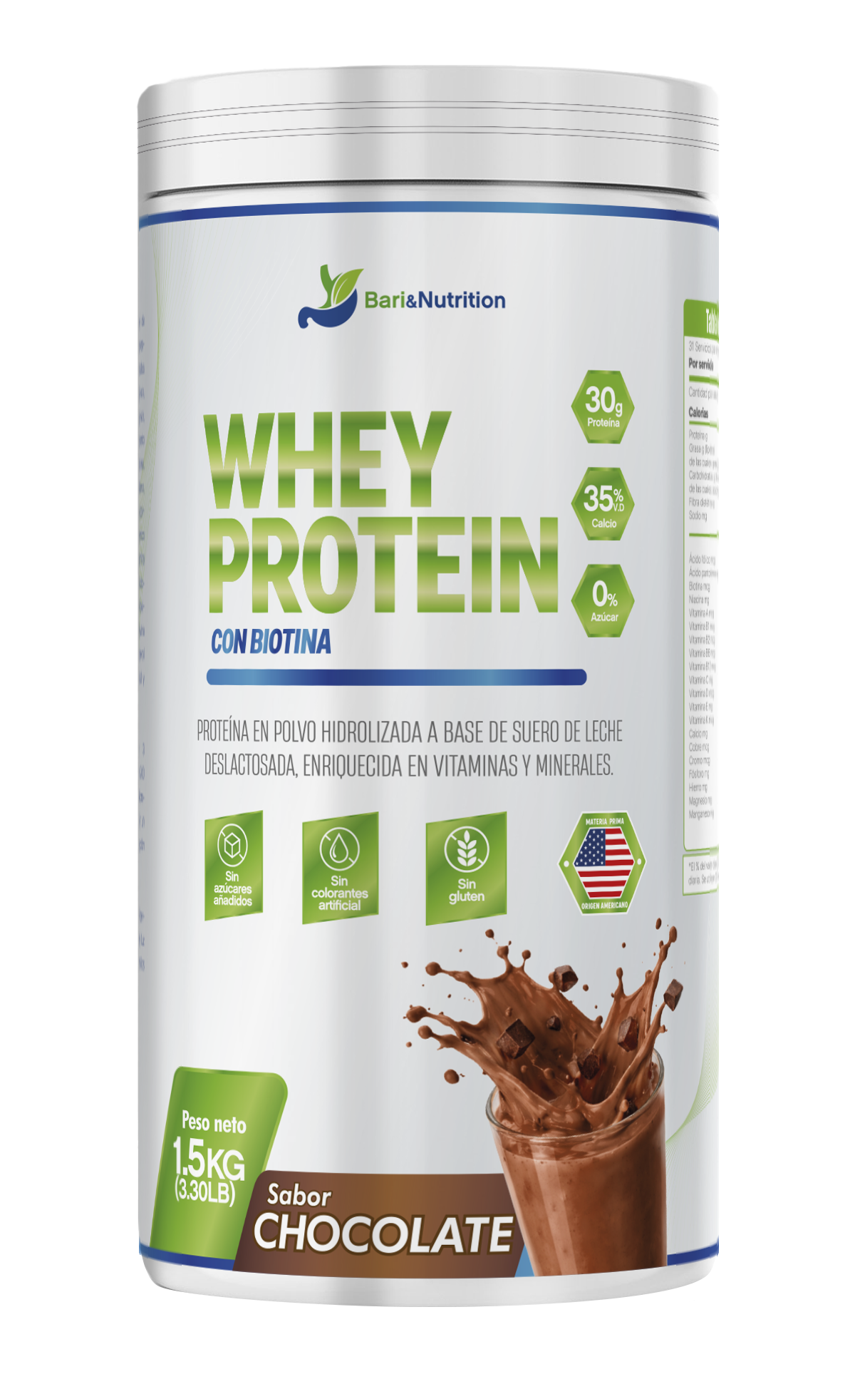 Whey Protein Chocolate 1.5kg — proteína en polvo bariátrica
