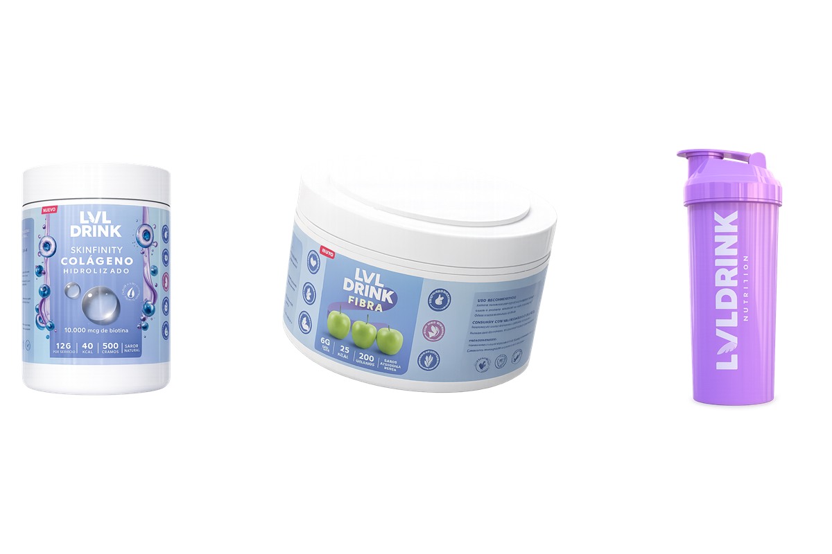 Pack colágeno y fibra LVL con shaker