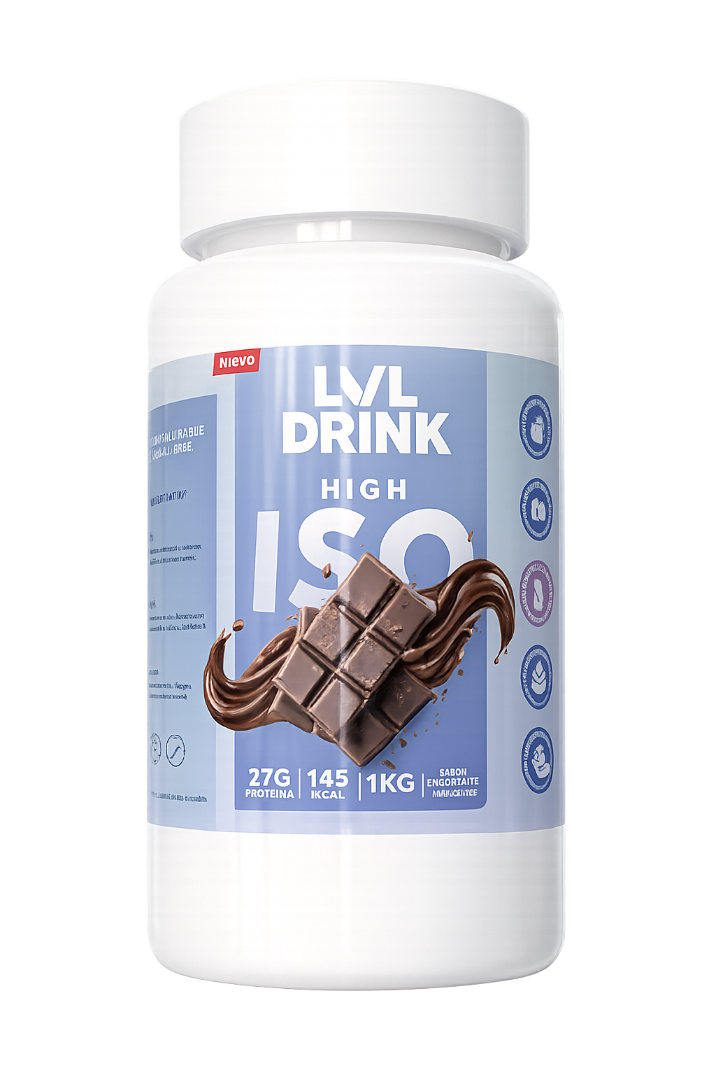 Proteína Chocolate HIGH ISO 1kg — apta para bariátricos