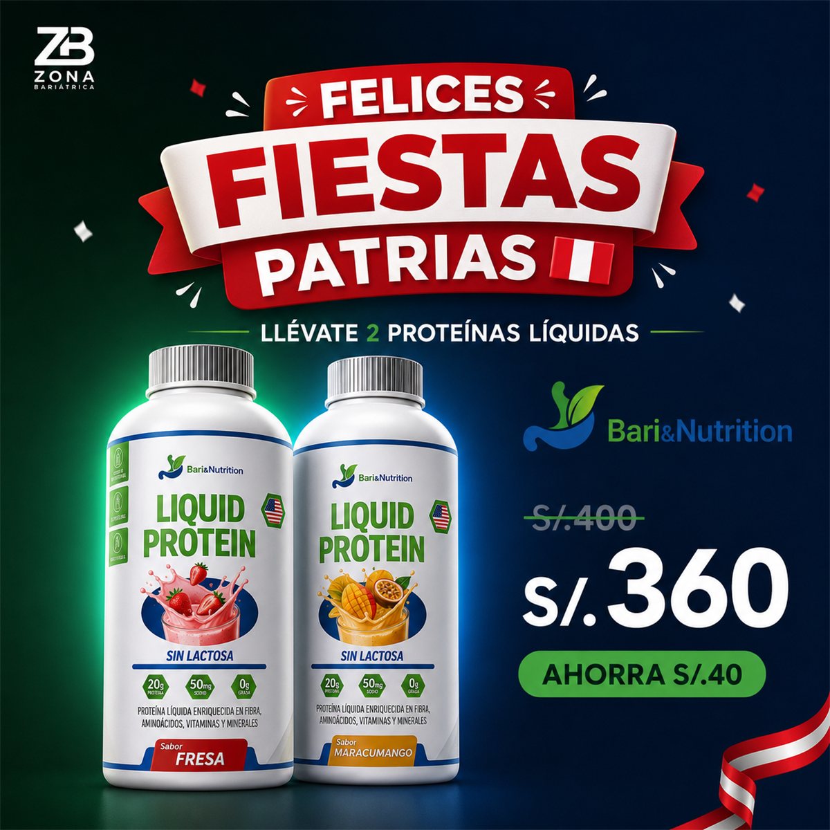 Oferta 2 proteínas líquidas bariátricas