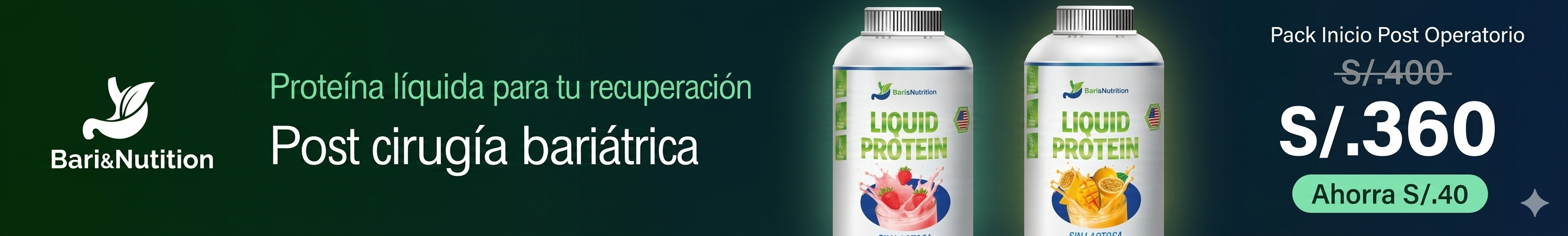 Proteína líquida post cirugía bariátrica