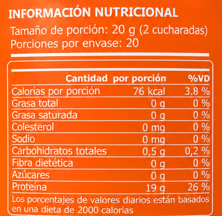 Tabla nutricional impresa en la etiqueta de GENO DEEP CARE ADVANCE